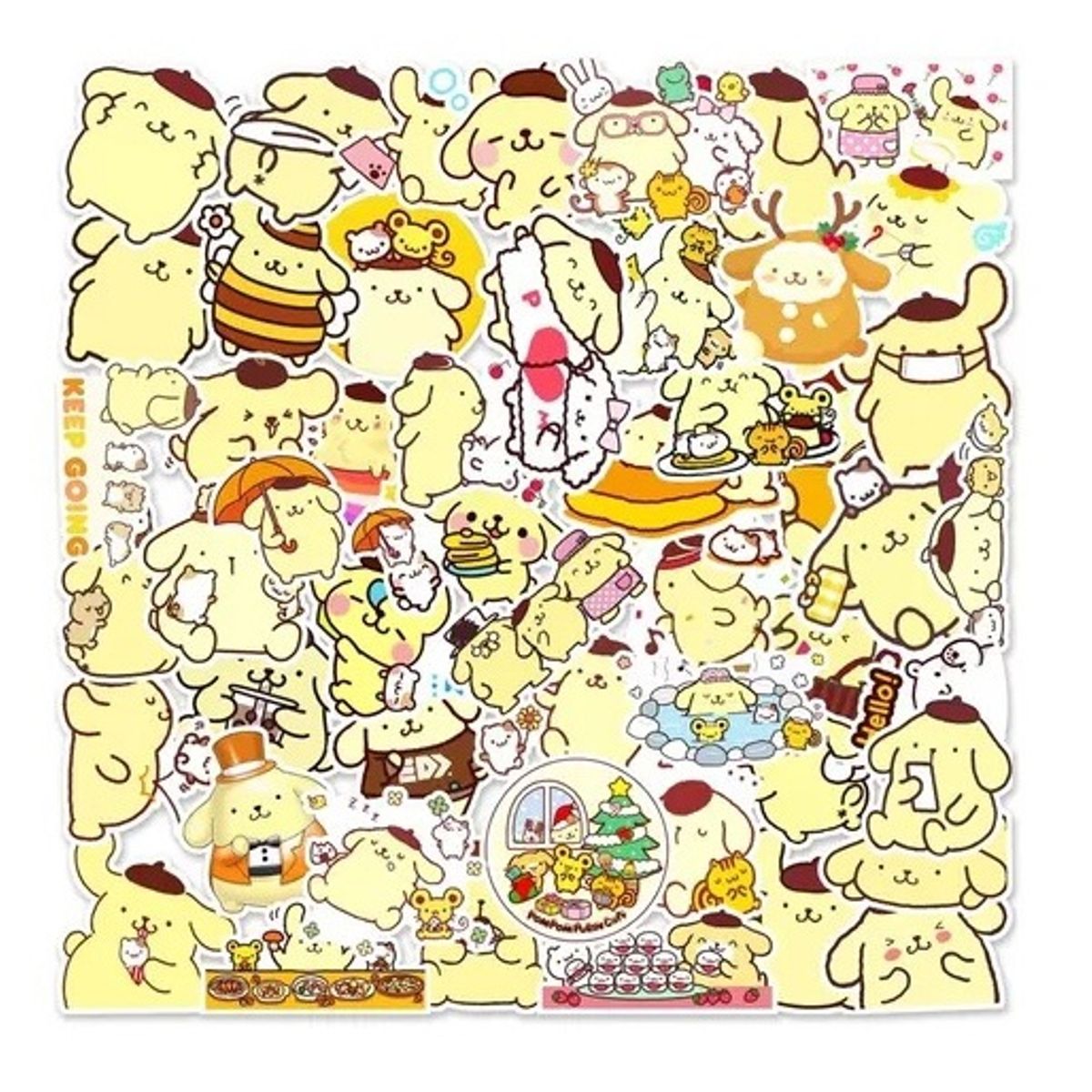 GARSIL - 50 Stickers De Pom Purin - Etiquetas Autoadhesivas
