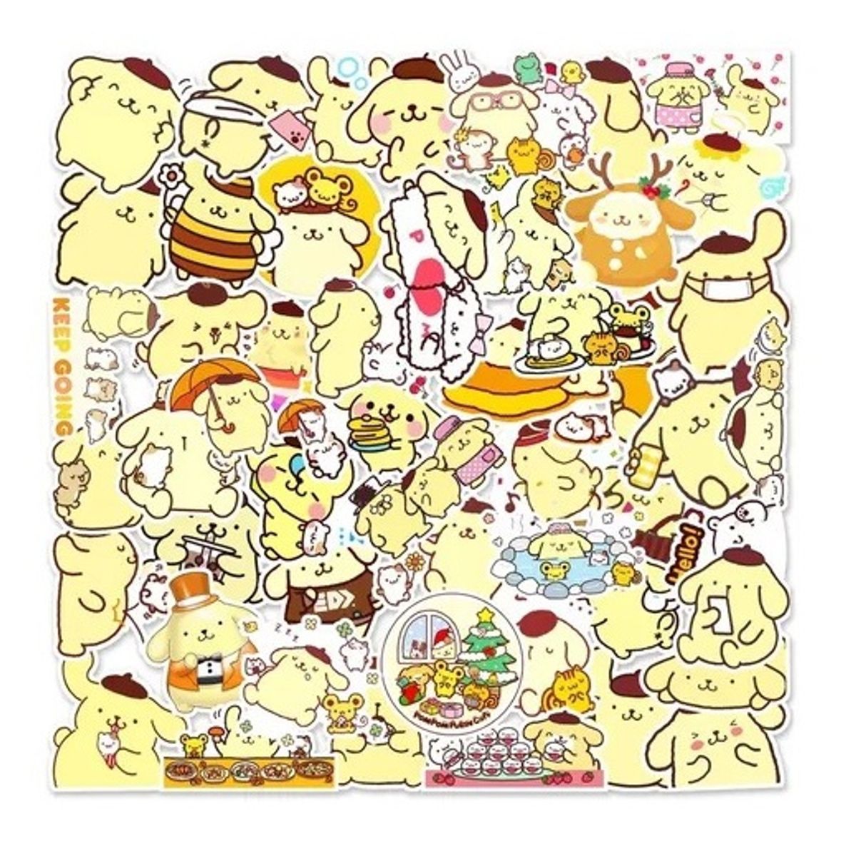 GARSIL - 50 Stickers De Pom Purin - Etiquetas Autoadhesivas