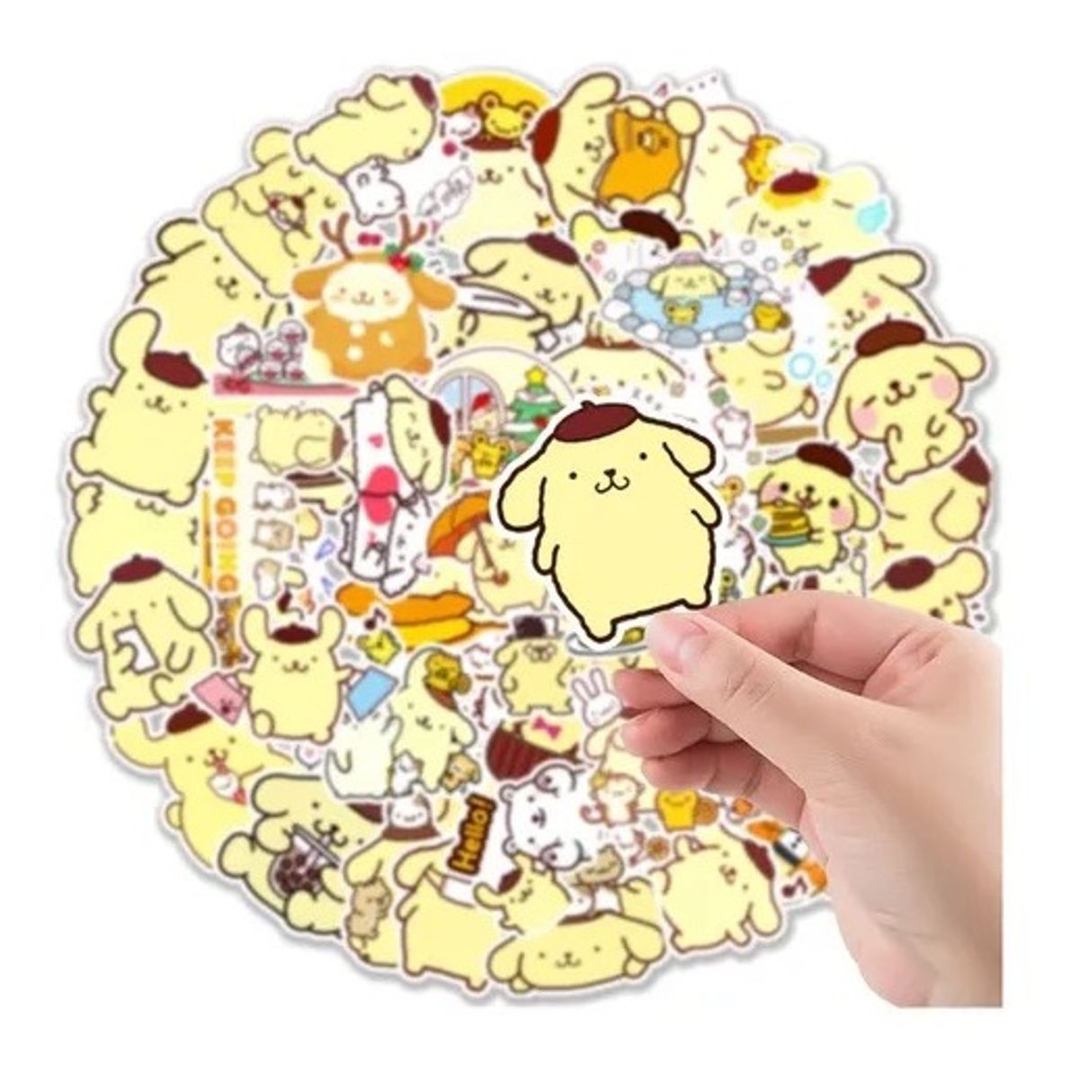 GARSIL - 50 Stickers De Pom Purin - Etiquetas Autoadhesivas