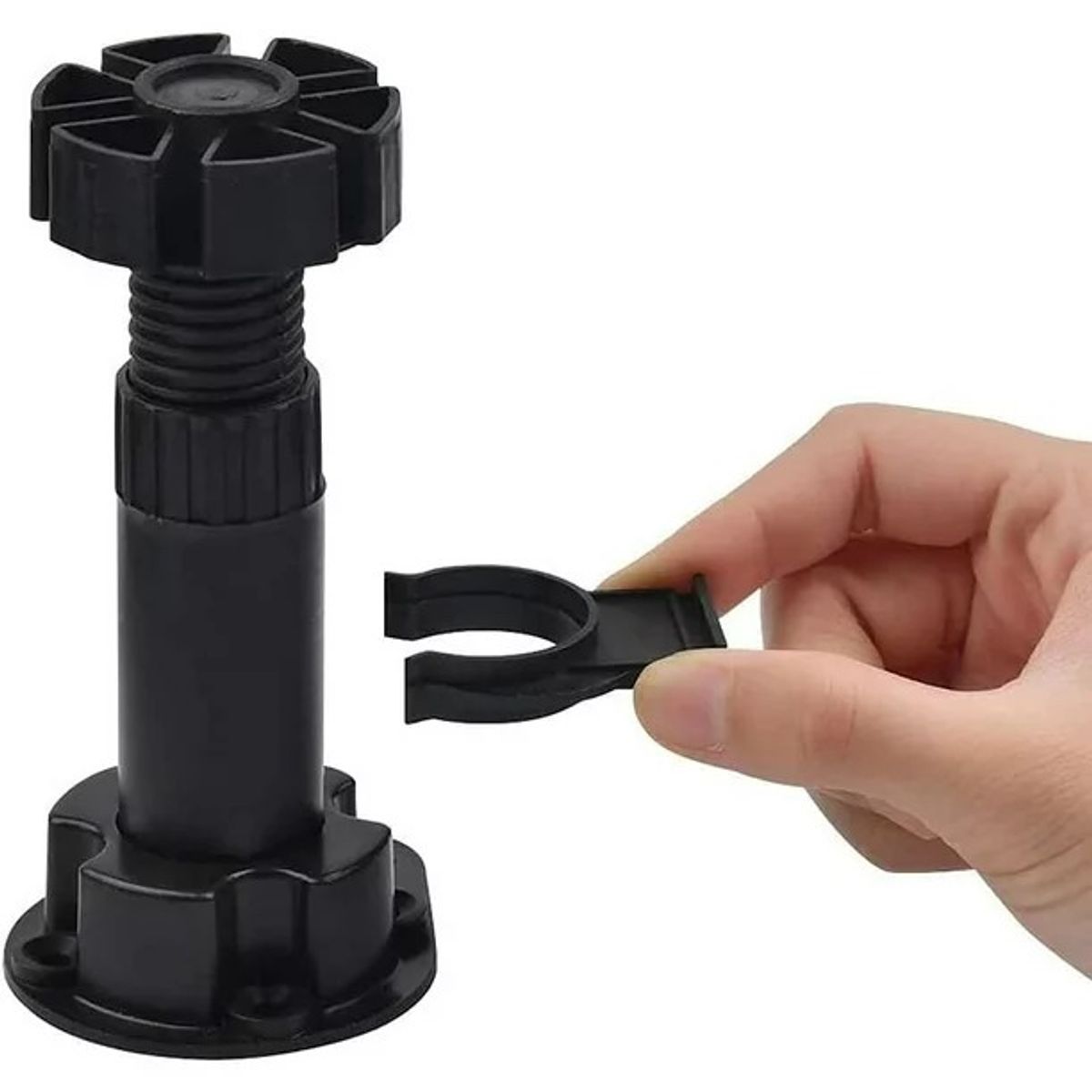 GENERICO - kit 4 patas de mueble zocalo negra  120-150mm regulable