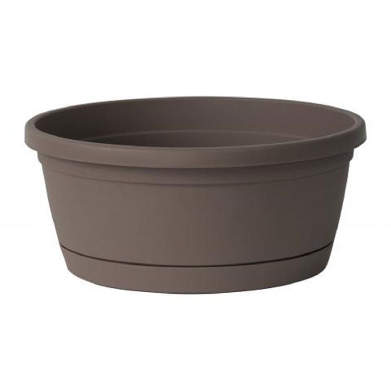EURO3PLAST - Macetero plástico con plato 30 x 13 cm color taupé