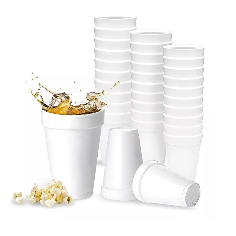 GENERICO - 50 Vasos Desechables Plumavit Termico Vaso Cafe 10oz 296ml