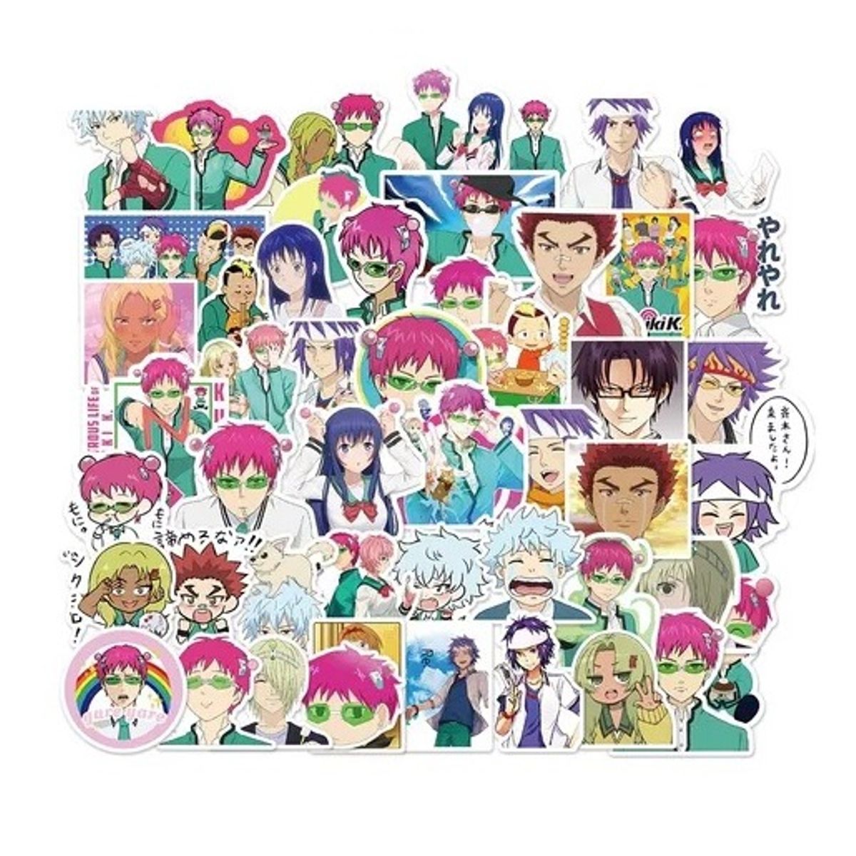 GARSIL - 50 Stickers De Kusuo Saiki - Etiquetas Autoadhesivas