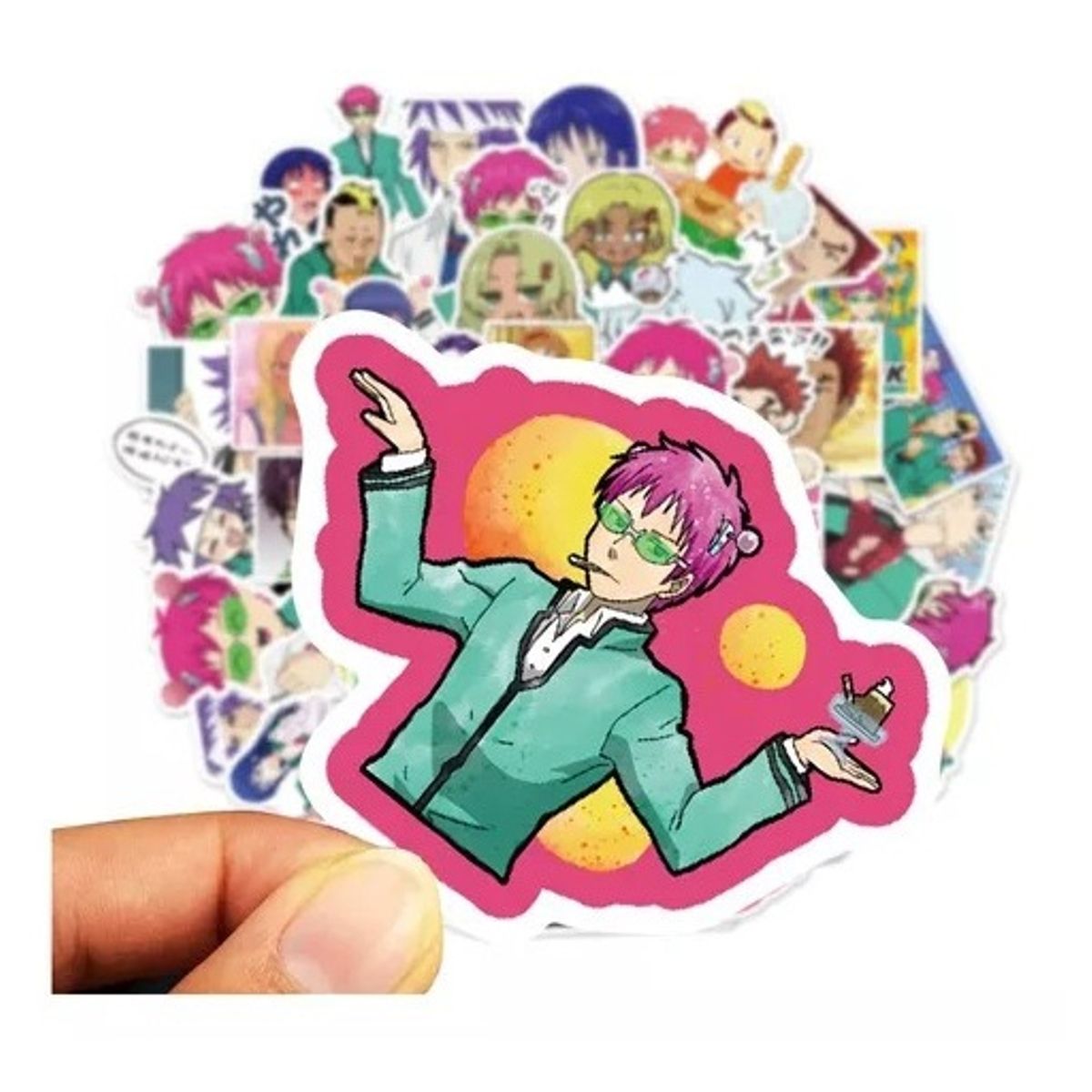 GARSIL - 50 Stickers De Kusuo Saiki - Etiquetas Autoadhesivas