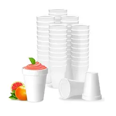 GENERICO - 100 Vasos Desechables Plumavit Termico Vaso Cafe 10oz 296ml