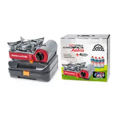 DOITE - COCINILLA CAMPING ASTRA + 4 LATAS GAS + MALETIN