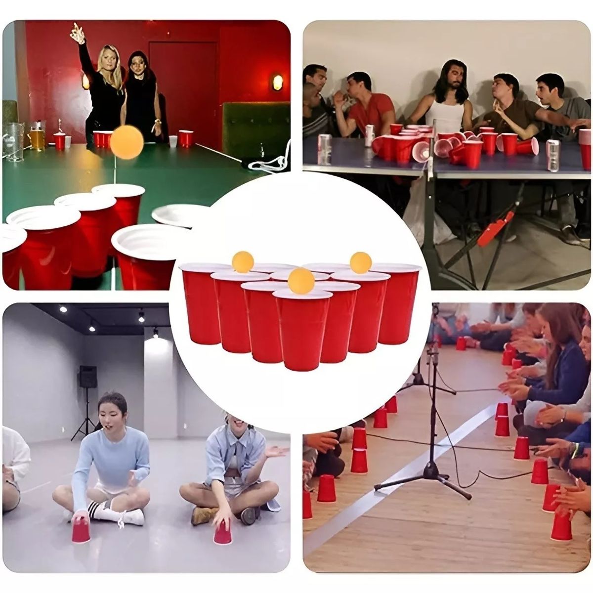 GENERICO - 100 Vasos Plasticos Vaso Desechable Grande Bicolor 16oz 473ml