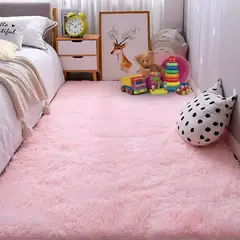 CLEMS CORTINAS - Alfombra Peluda Shaggy Rosa 200x220 Clems