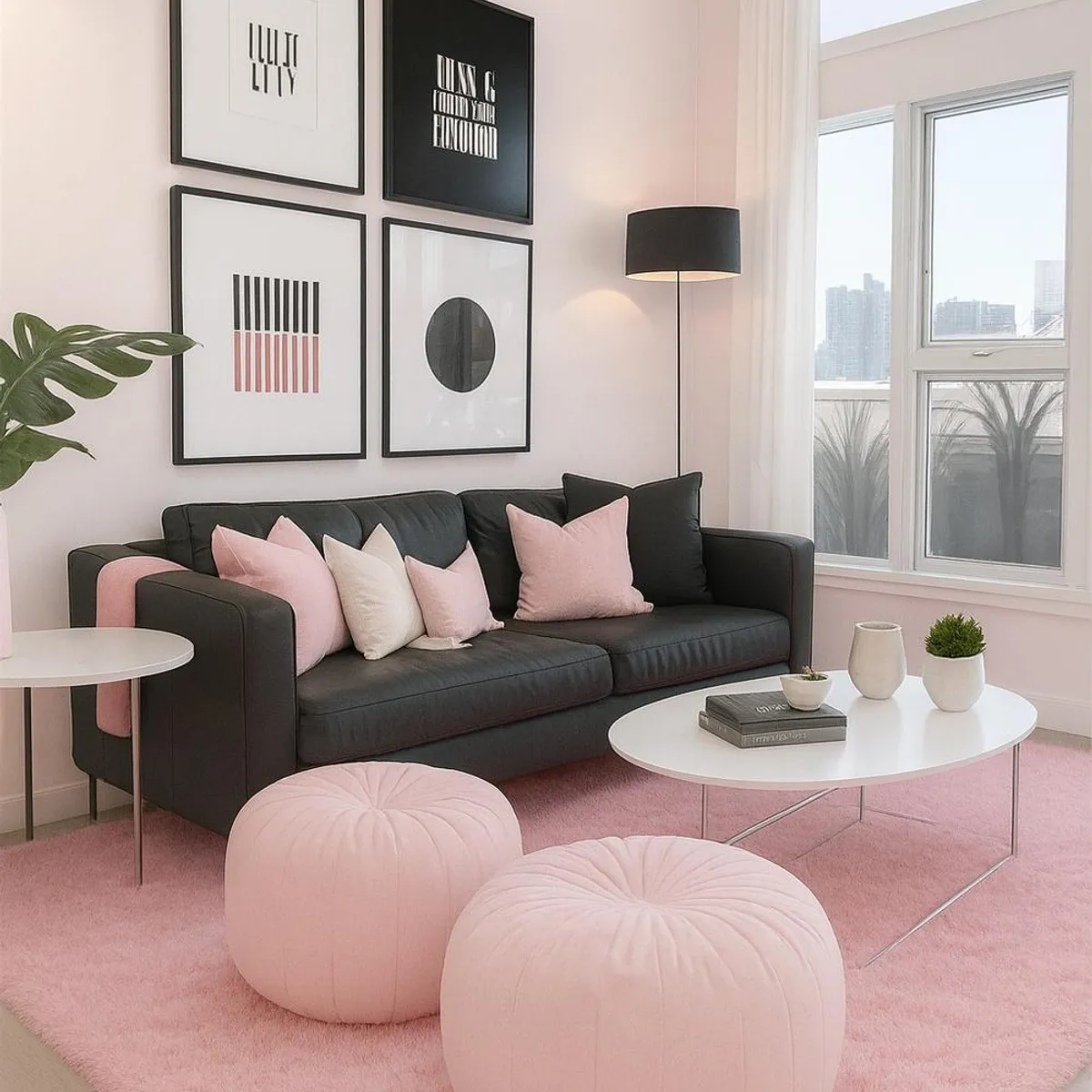 CLEMS CORTINAS - Alfombra Peluda Shaggy Rosa 200x220 Clems