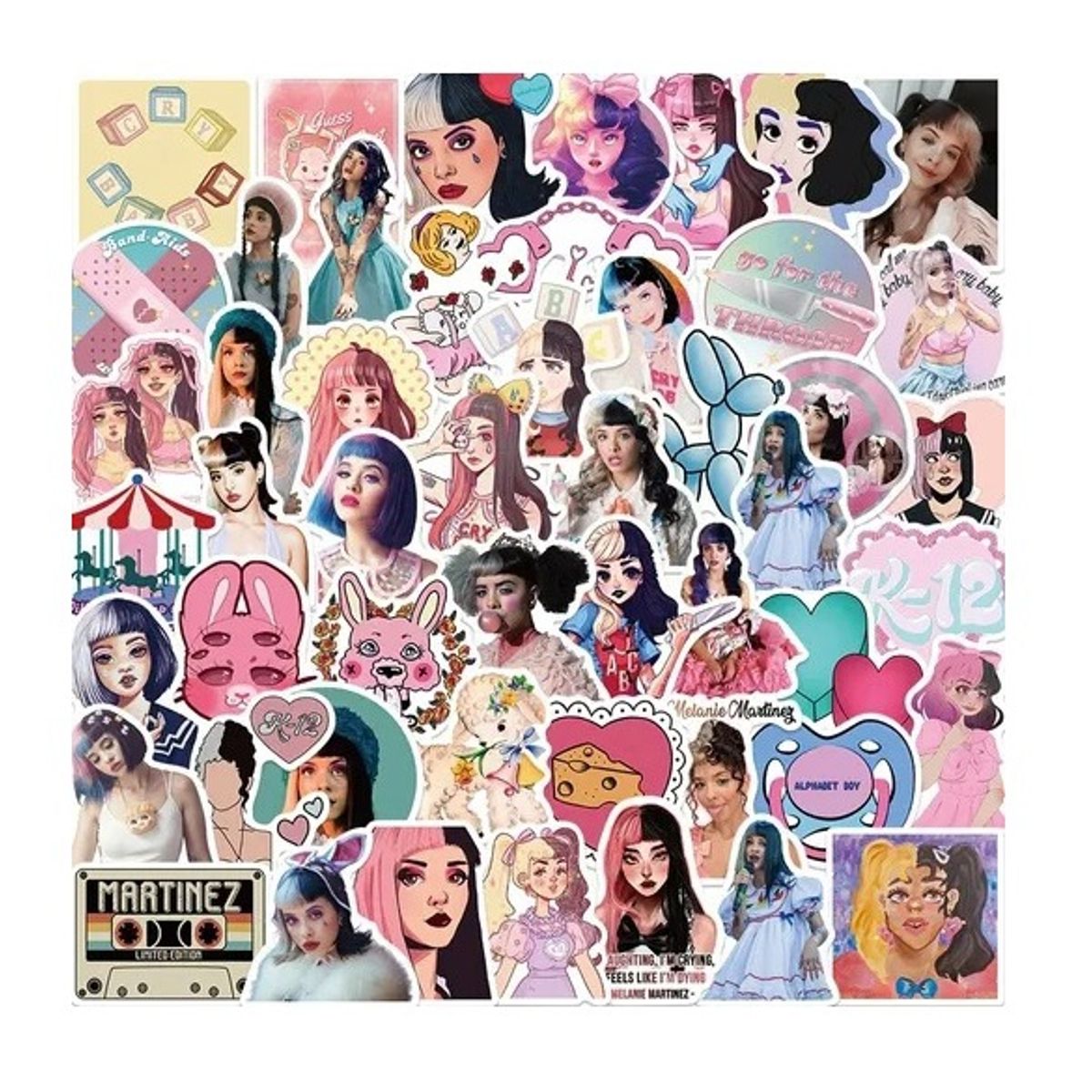 GARSIL - 50 Stickers De Melanie Martinez - Etiquetas Autoadhesivas