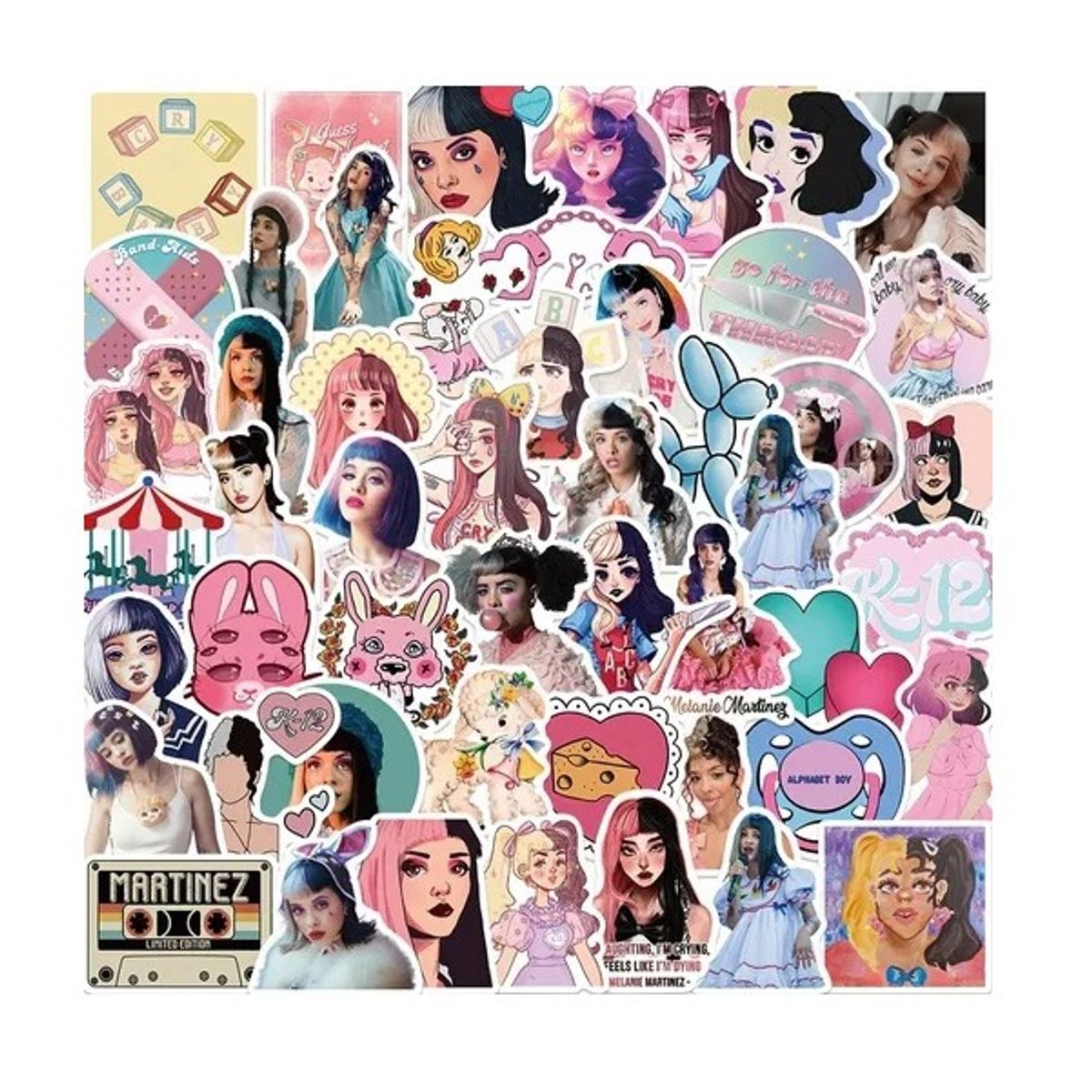 GARSIL - 50 Stickers De Melanie Martinez - Etiquetas Autoadhesivas