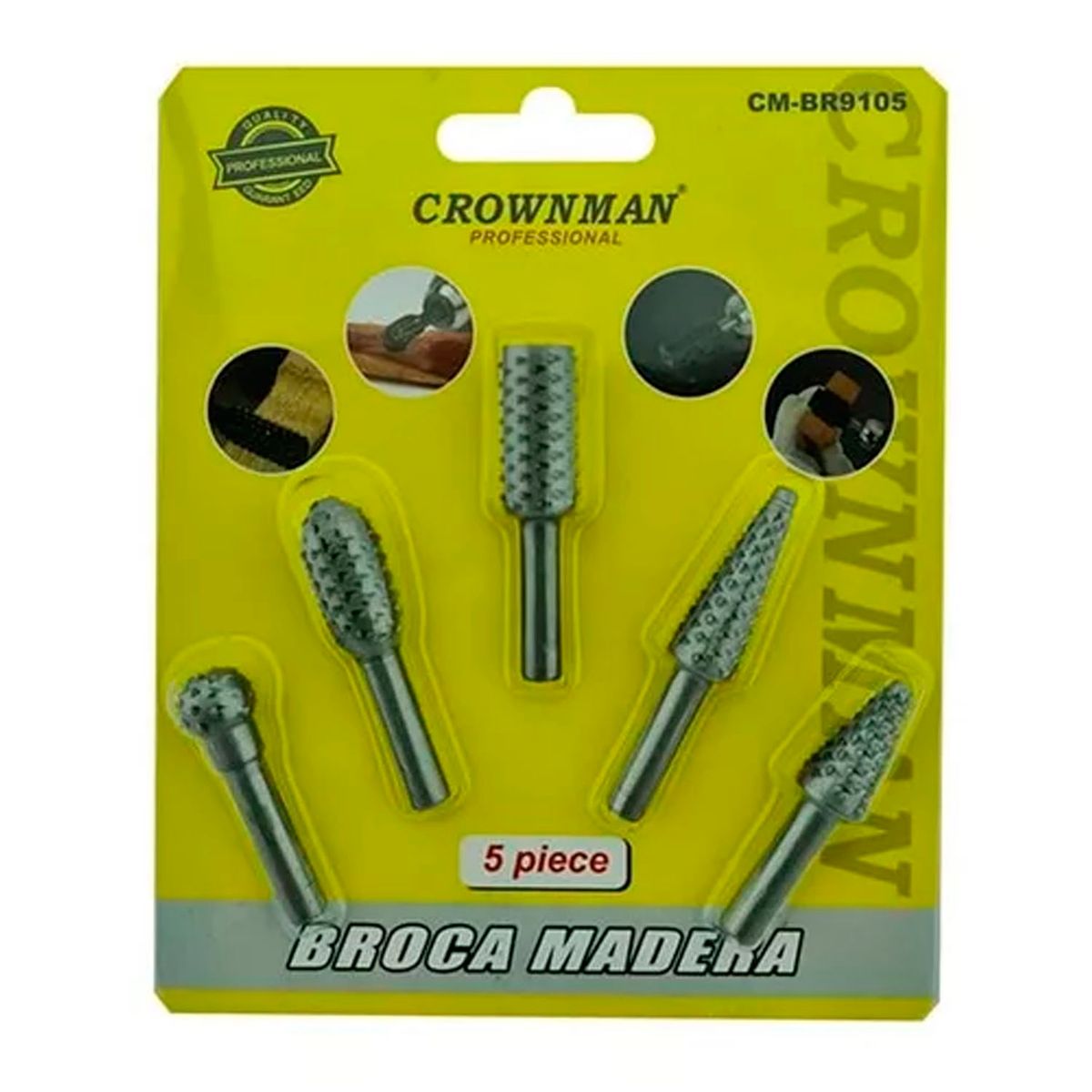 GENERICO - Kit Juego Brocas Madera Escofina Rotativa 1/4 5 Pcs Crownman