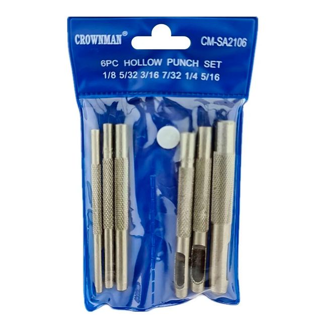 GENERICO - Kit Set Juego De Sacabocados De Impacto 6 Pcs Crownman