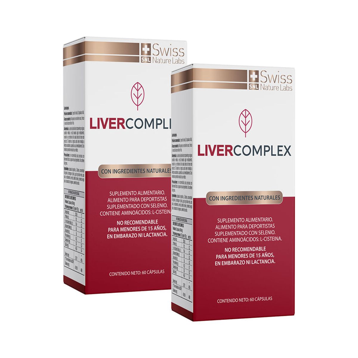 LIVER COMPLEX - Pack  2 Liver Complex Salud Hepatica 120 Capsulas