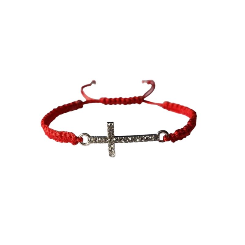 GENERICO - Pulsera roja cruz brillos