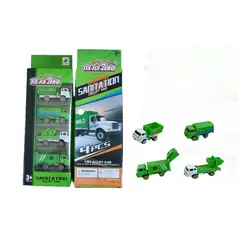 GENERICO - CAMION DE BASURA, SET DE 4 VEHICULOS METALICOS