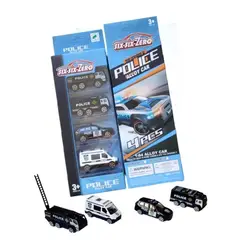 GENERICO - AUTOS DE POLICIA, SET DE 4 VEHICULOS METALICOS, ESCALA 1:64