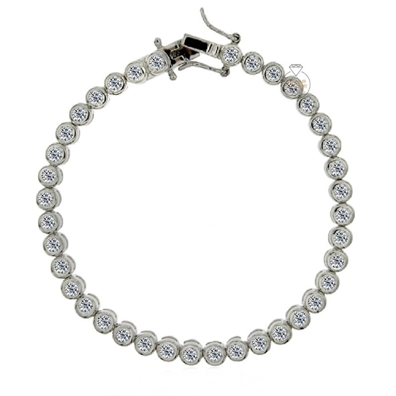 JOYAS MYTOKE - Pulsera Tennis Riviere Rodinada Plata Italiana 925 Elegante