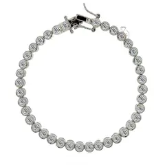 JOYAS MYTOKE - Pulsera Tennis Riviere Rodinada Plata Italiana 925 Elegante