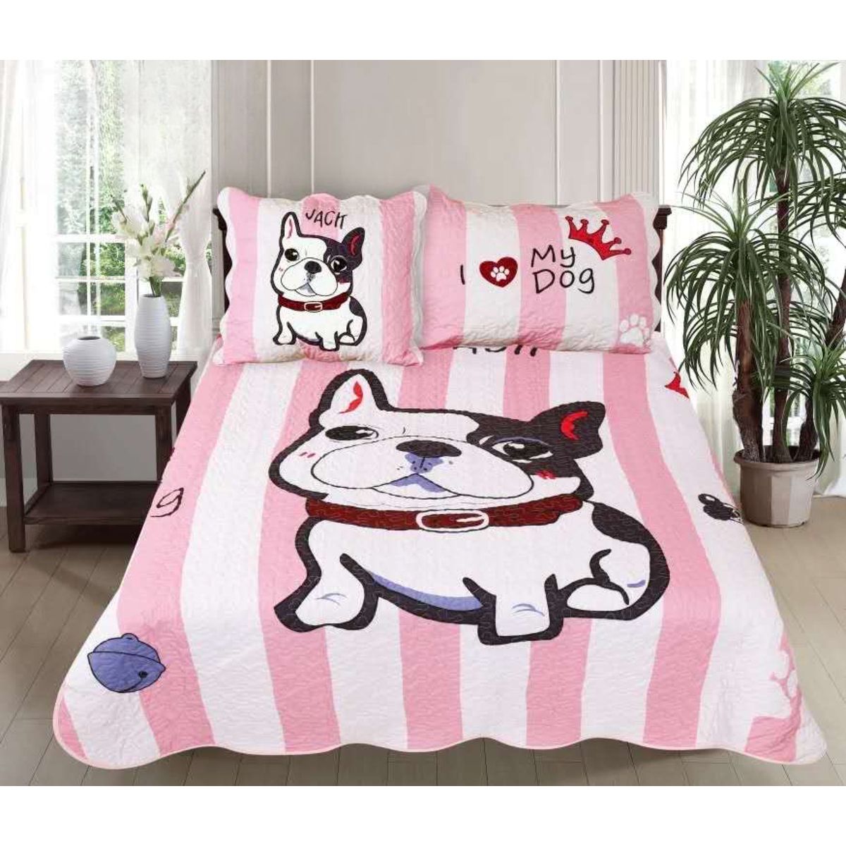 GENERICO - Cubrecama Quilt 1.5 Plaza Reversibles