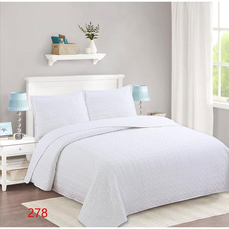 GENERICO - Cubrecama Quilt Verano 1 1/2 Plazas - Blanco