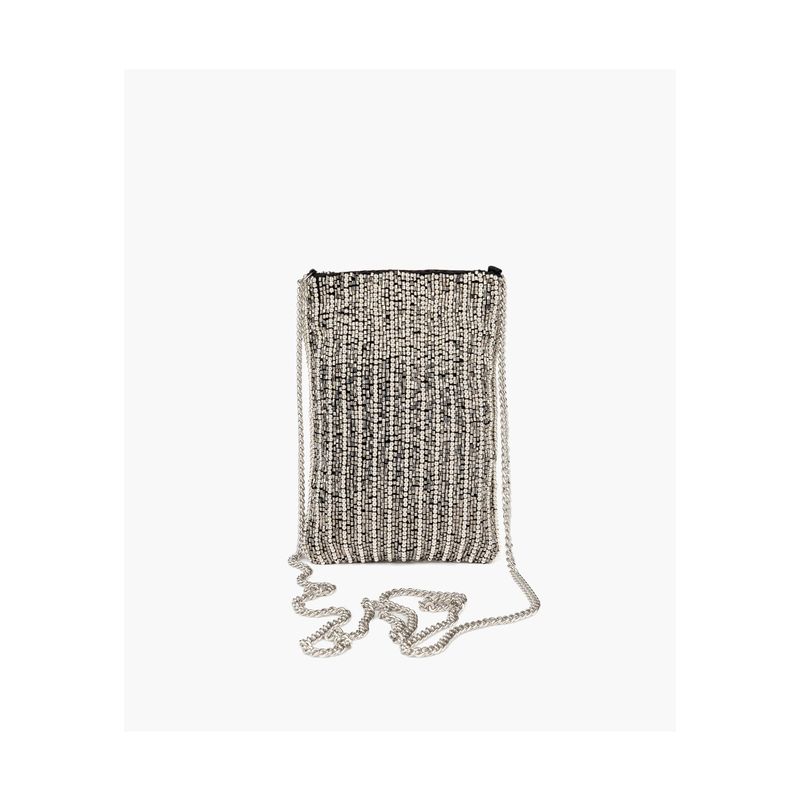 LOUNGE - Mini Cartera Mujer Brillos Plateado LOUNGE