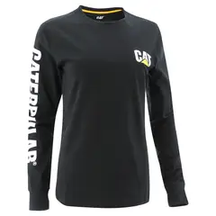CAT - Polera Manga Larga Mujer Trademark Banner Negro