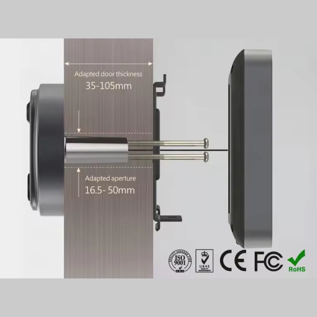 D MOTICA - Timbre Mirilla Ojo Mágico Inteligente Full HD Wifi con Monitor Interior