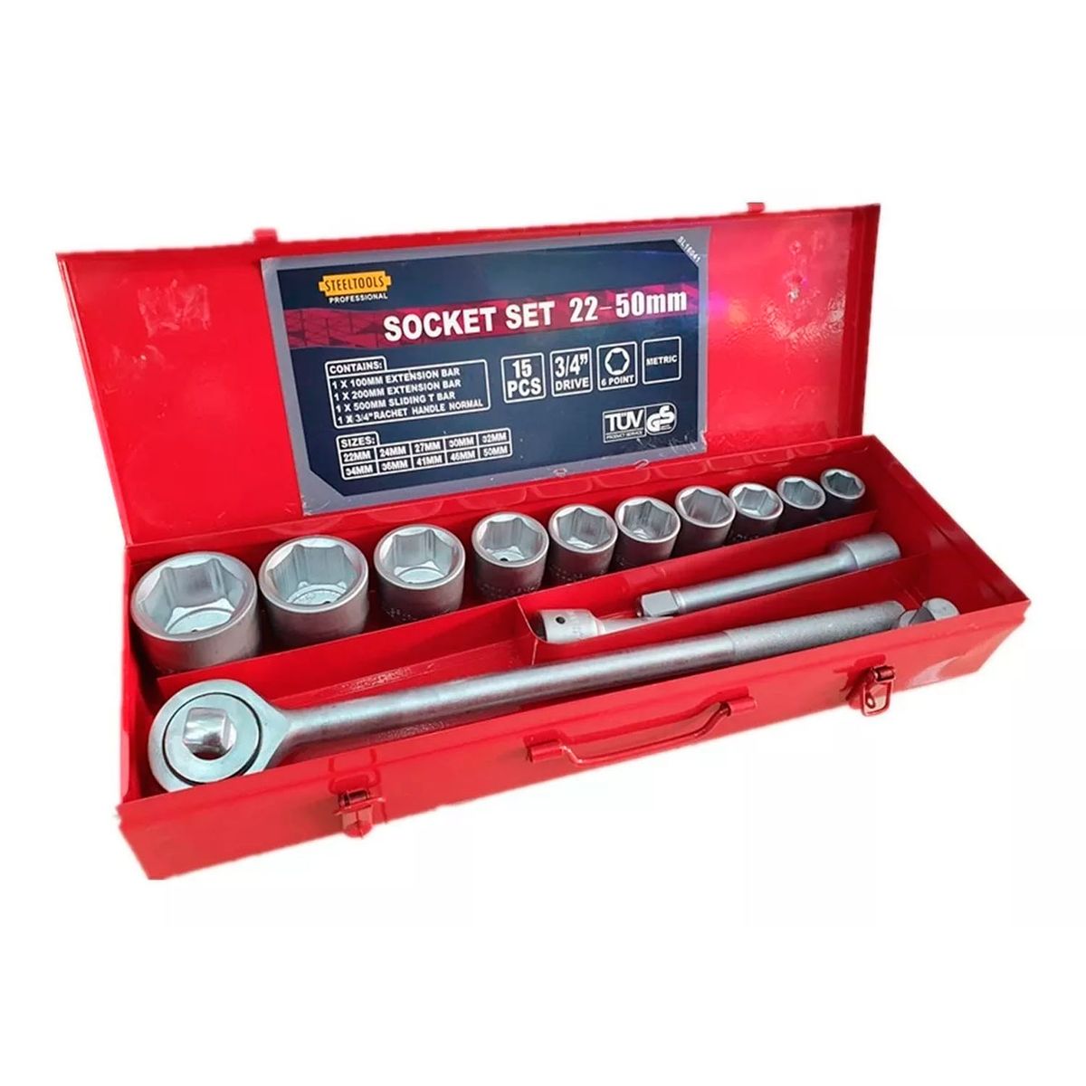 GENERICO - Juego De Dados Chicharra Cuadrante 3/4  15 Piezas Steeltools