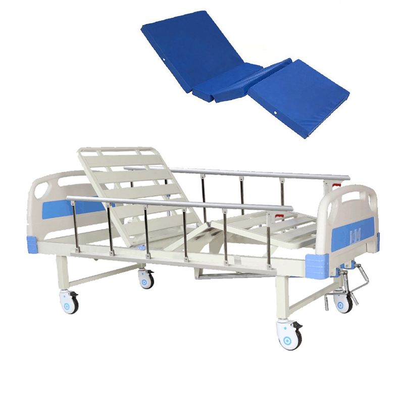 FIRST CARE - CAMA CLÍNICA MANUAL 2 POSICIONES CON BAÑO + COLCHÓN