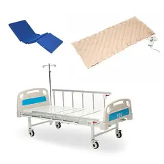 FIRST CARE - CAMA CLÍNICA MANUAL 2 POSICIONES PRO + COLCHÓN + COLCHÓN ANTIESCARAS