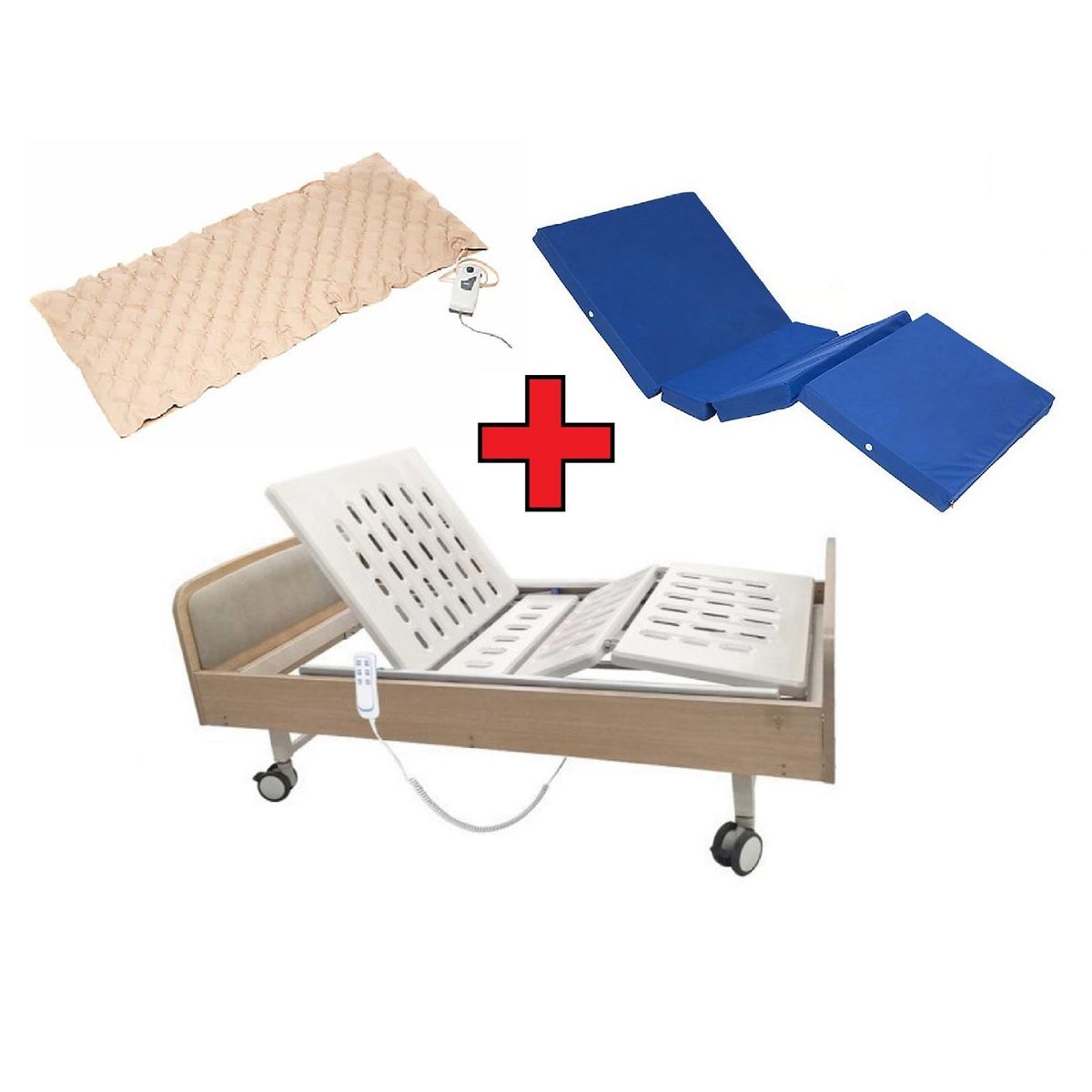 FIRST CARE - CAMA CLÍNICA ELÉCTRICA 4 POSICIONES HOME PRO + COLCHÓN + ANTIESCARAS