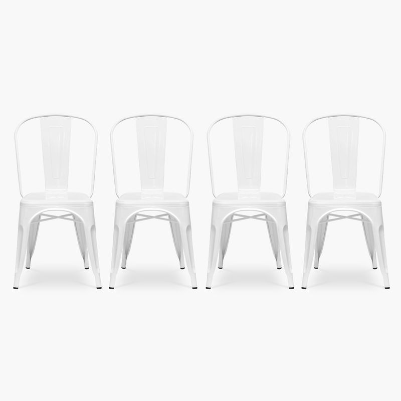 FORM DESIGN - Pack 4 Sillas Tolix Asiento Metal Blanco Form