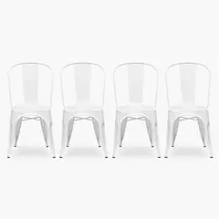 FORM DESIGN - Pack 4 Sillas Tolix Asiento Metal Blanco Form