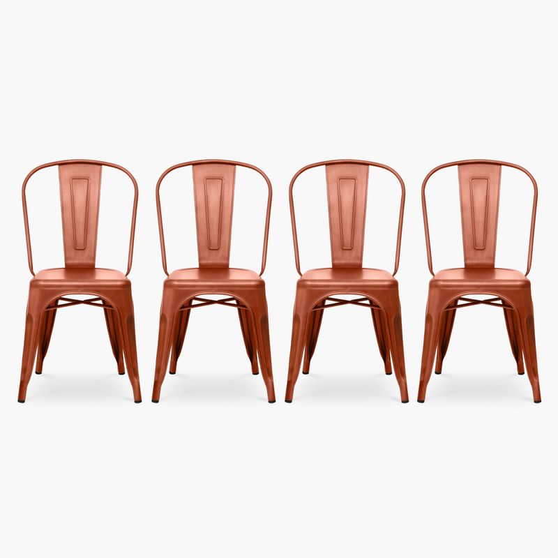 FORM DESIGN - Pack 4 Sillas Tolix Asiento Metal Cobre Form
