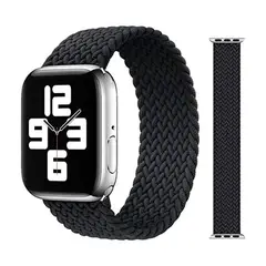 GENERICO - Correa Trenzada Solo Loop Para Apple Watch 42 44 45mm Negro S