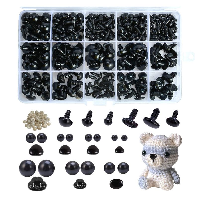 GENERICO - Set Ojos De Seguridad Y Nariz para amigurumis Incluye cajita