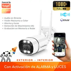 D MOTICA - Cámara Seguridad Wifi Inteligente Full Hd con Audio y Detección de Movimiento