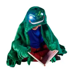 GENERICO - Manta Suave Ojos Luminosos Led Capucha Polar Verde