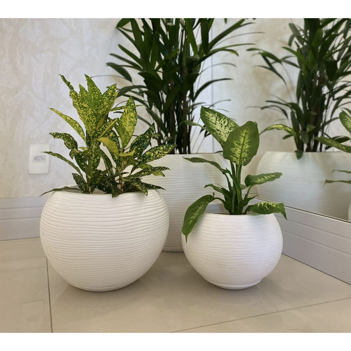 FLORIDIS - MACETERO FLORIDIS BLANCO FLORENCIA 19CM ALTO CON PLATO