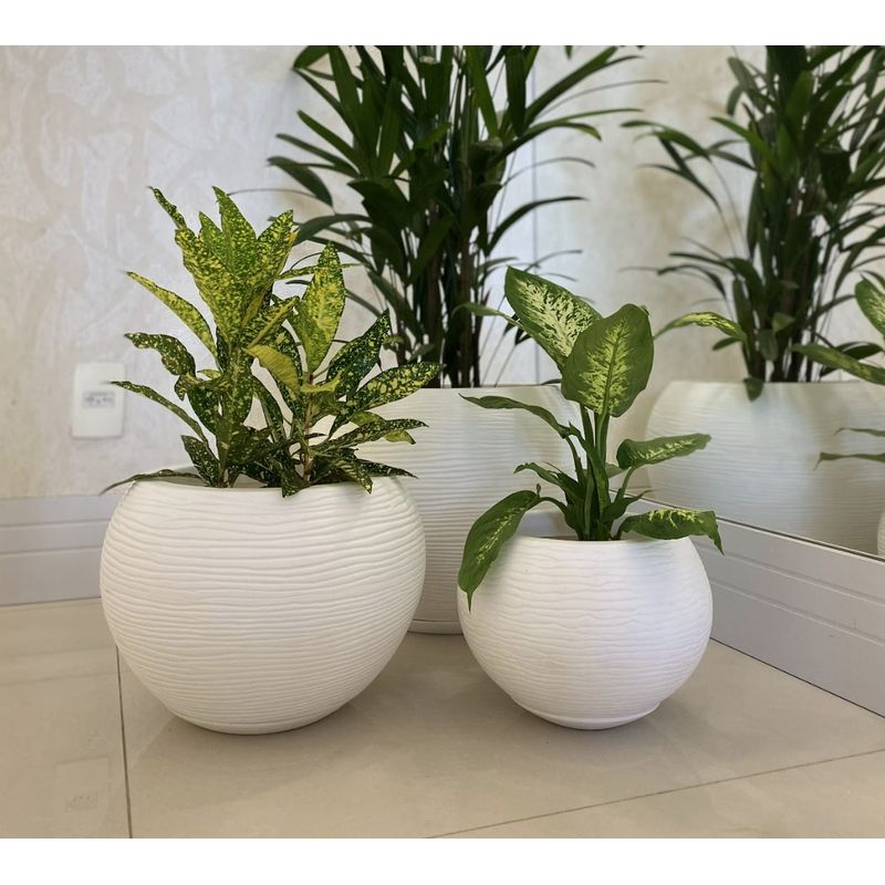 FLORIDIS - MACETERO FLORIDIS BLANCO FLORENCIA 19CM ALTO CON PLATO