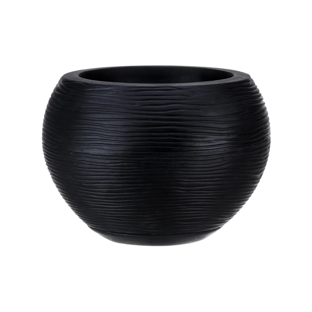 FLORIDIS - MACETERO FLORIDIS NEGRO FLORENCIA 19CM ALTO CON PLATO