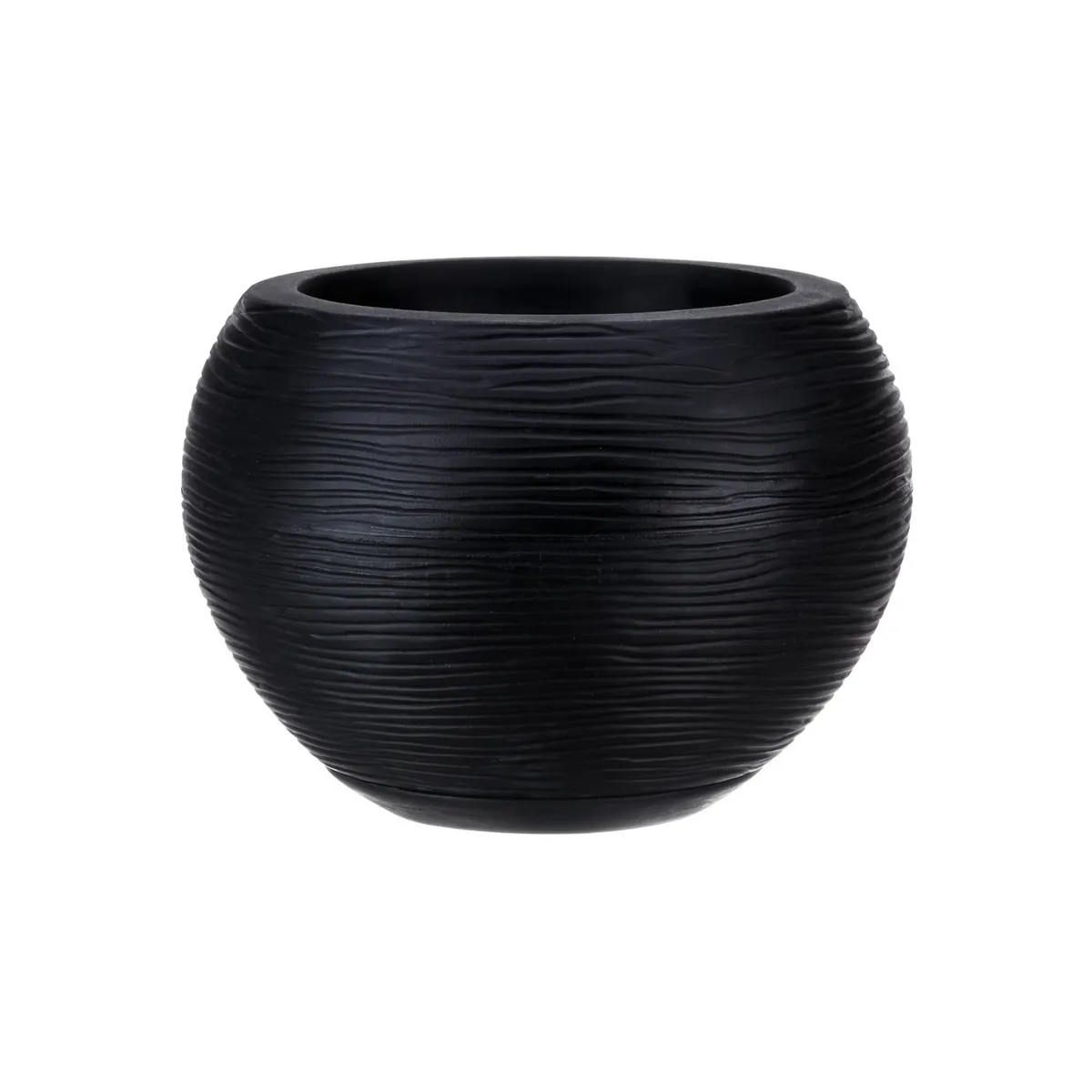 FLORIDIS - MACETERO FLORIDIS NEGRO FLORENCIA 19CM ALTO CON PLATO