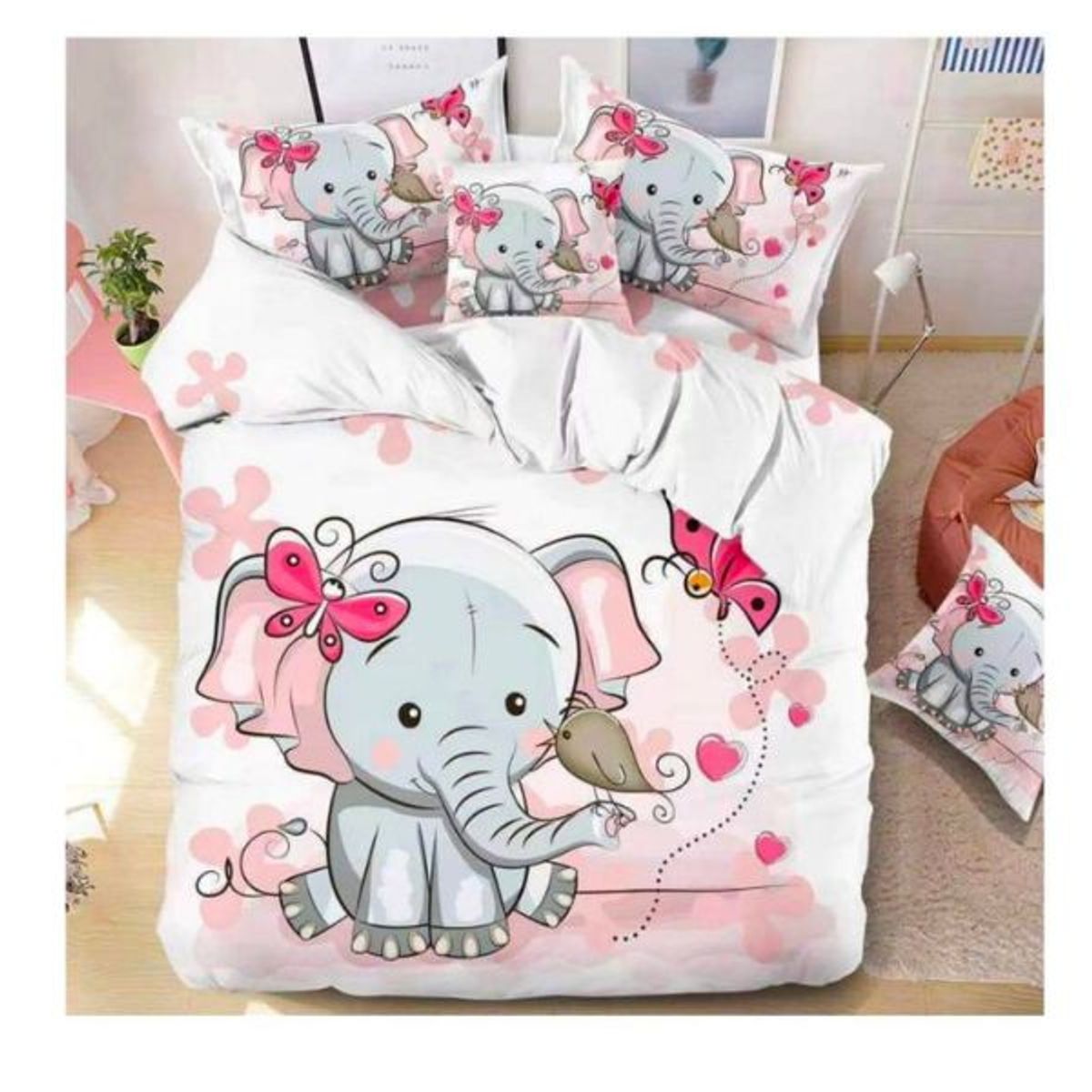 GENERICO - Cubrecama Quilt Verano 1 1/2 plaza - Elefanta Emily 038