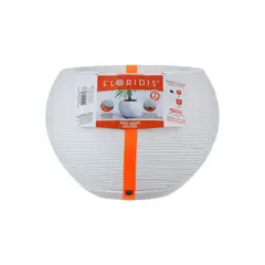 FLORIDIS - MACETERO BLANCO FLORENCIA 24CM ALTO CON PLATO
