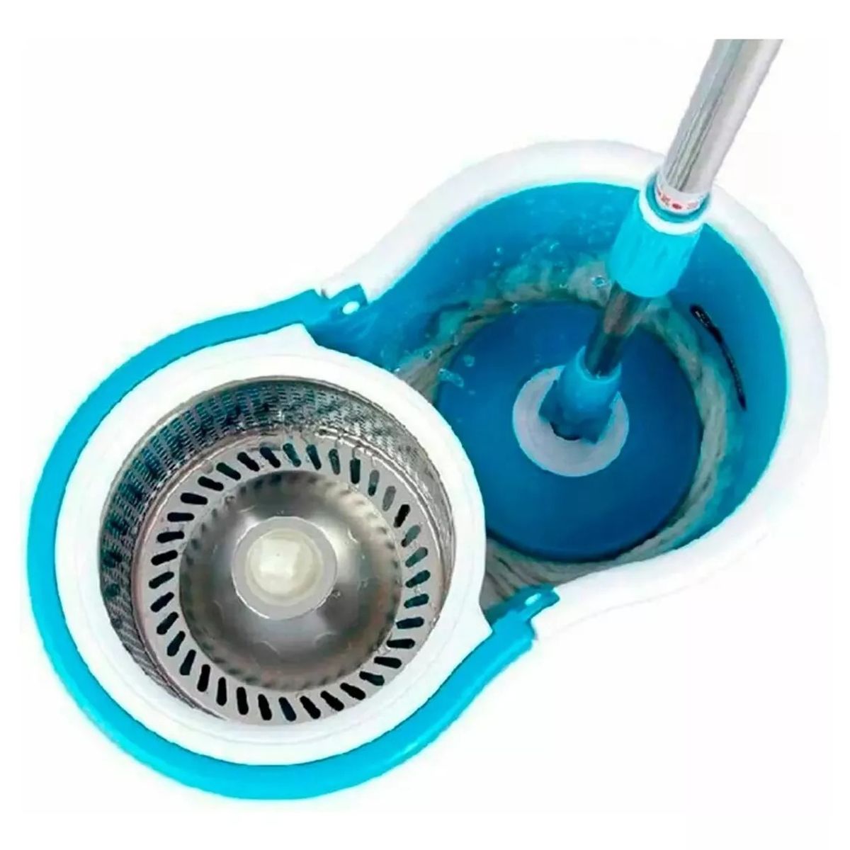 GENERICO - Mopa Giratoria 360 Con Canasto Metalico Y 2 Repuestos