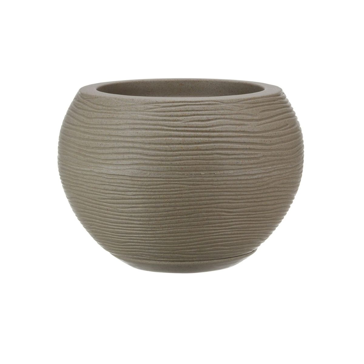 FLORIDIS - MACETERO FLORIDIS BEIGE EFECTO PIEDRA 24CM ALTO CON PLATO