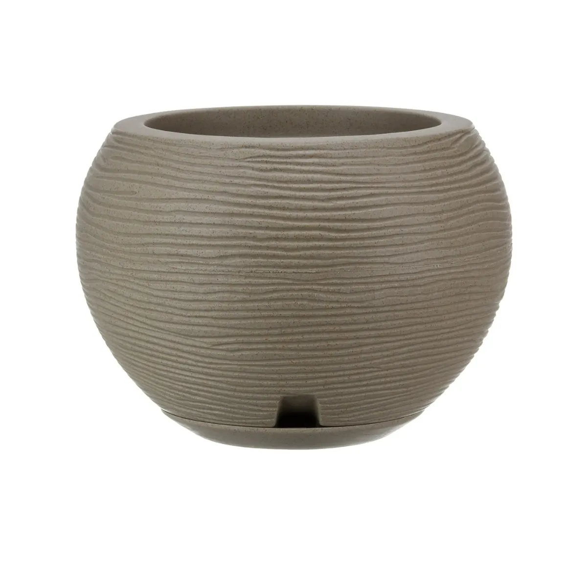 FLORIDIS - MACETERO FLORIDIS BEIGE EFECTO PIEDRA 24CM ALTO CON PLATO