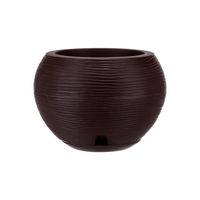 MACETERO MARRON FLORENCIA 24CM ALTO CON PLATO