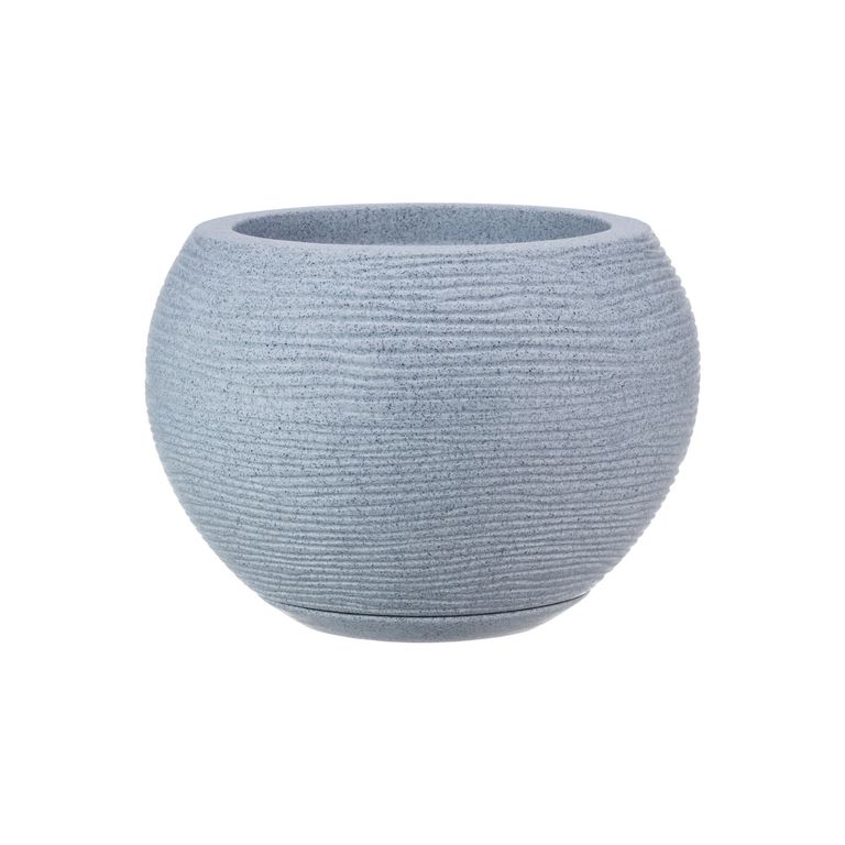 MACETERO GRIS CLARO FLORENCIA 24CM ALTO CON PLATO